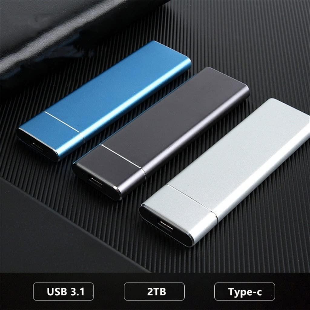 DJFHDIHRFHBVCASIJ SSD External Hard Drive USB 3.1 Type C 500GB 1TB 2TB Portable Solid State External Drive (Color : Gray, Size : 500GB)