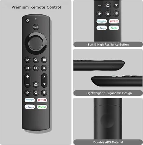 Nuliving Replacement Remote for Insignia, Toshiba, Pioneer Smart TV, Compatible with Fire Smart TV with 4 Shortcut Keys