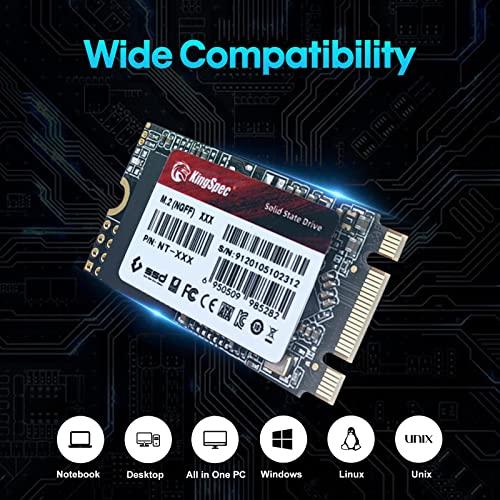 KingSpec KingSpec M.2 SATA SSD, 256GB 2242 SATA III 6Gbps Internal M.2 SSD, Ultra-Slim NGFF State Drive for Desktop/Laptop/Notebook (2242, 256GB)