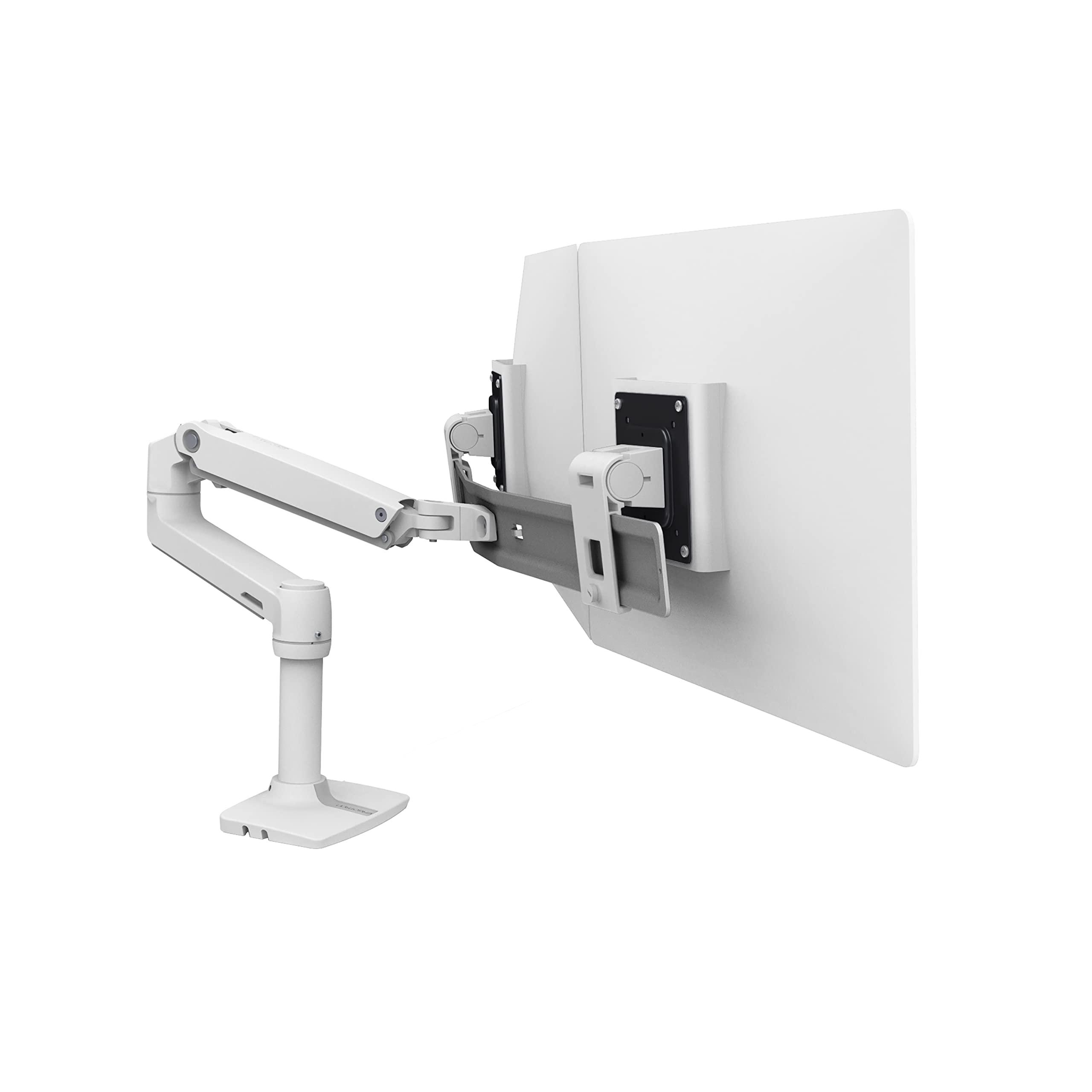 Ergotron Ergotron LX Dual Direct Monitor Arm, VESA Desk Mount for 2 Monitors Up to 25 Inches, 2 to 11 lbs Each Under Mount C-Clamp, White