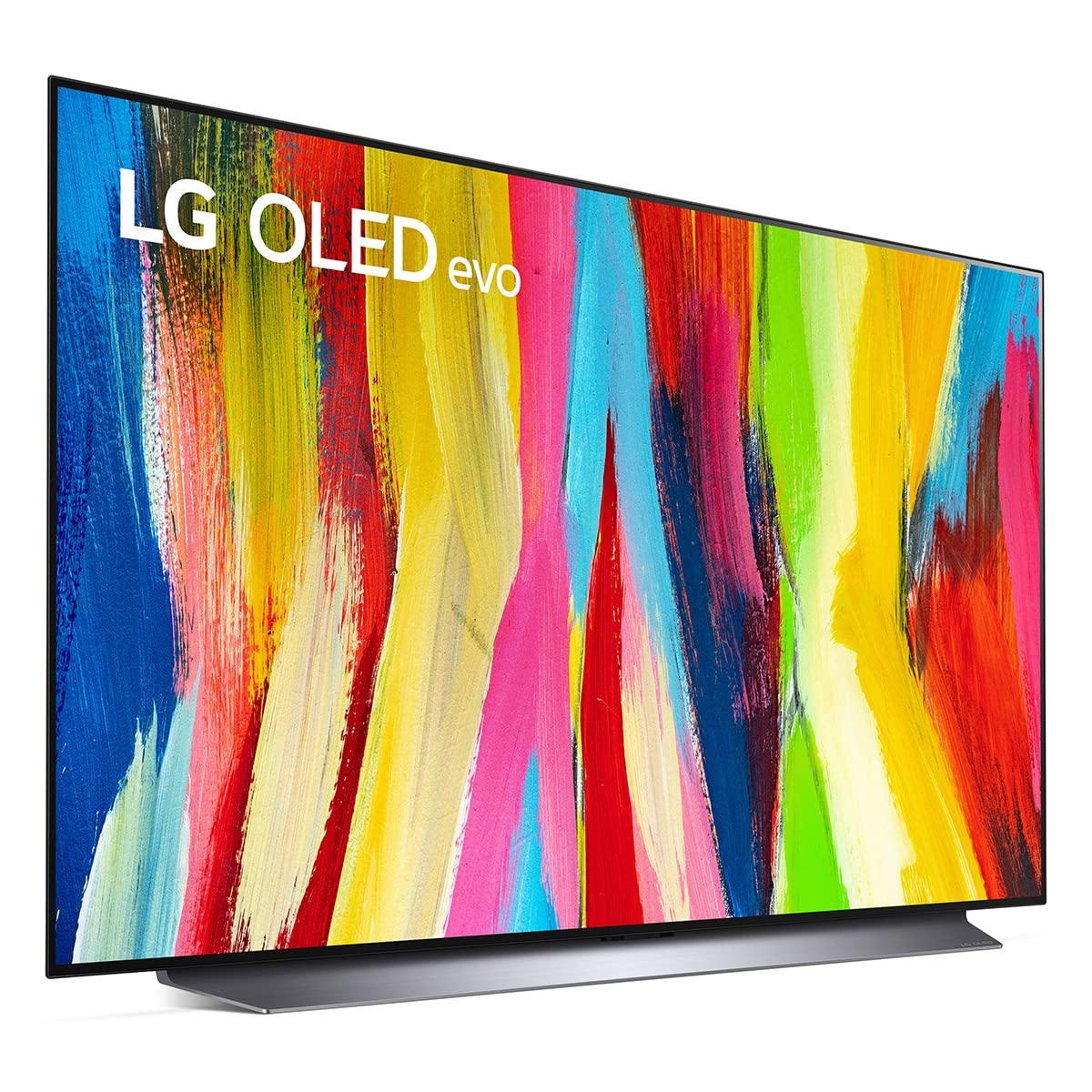 LG LG C2 Series 48-Inch Class OLED evo Smart TV OLED48C2PUA, 2022 - AI-Powered 4K TV, Alexa Built-in, Dark Silver