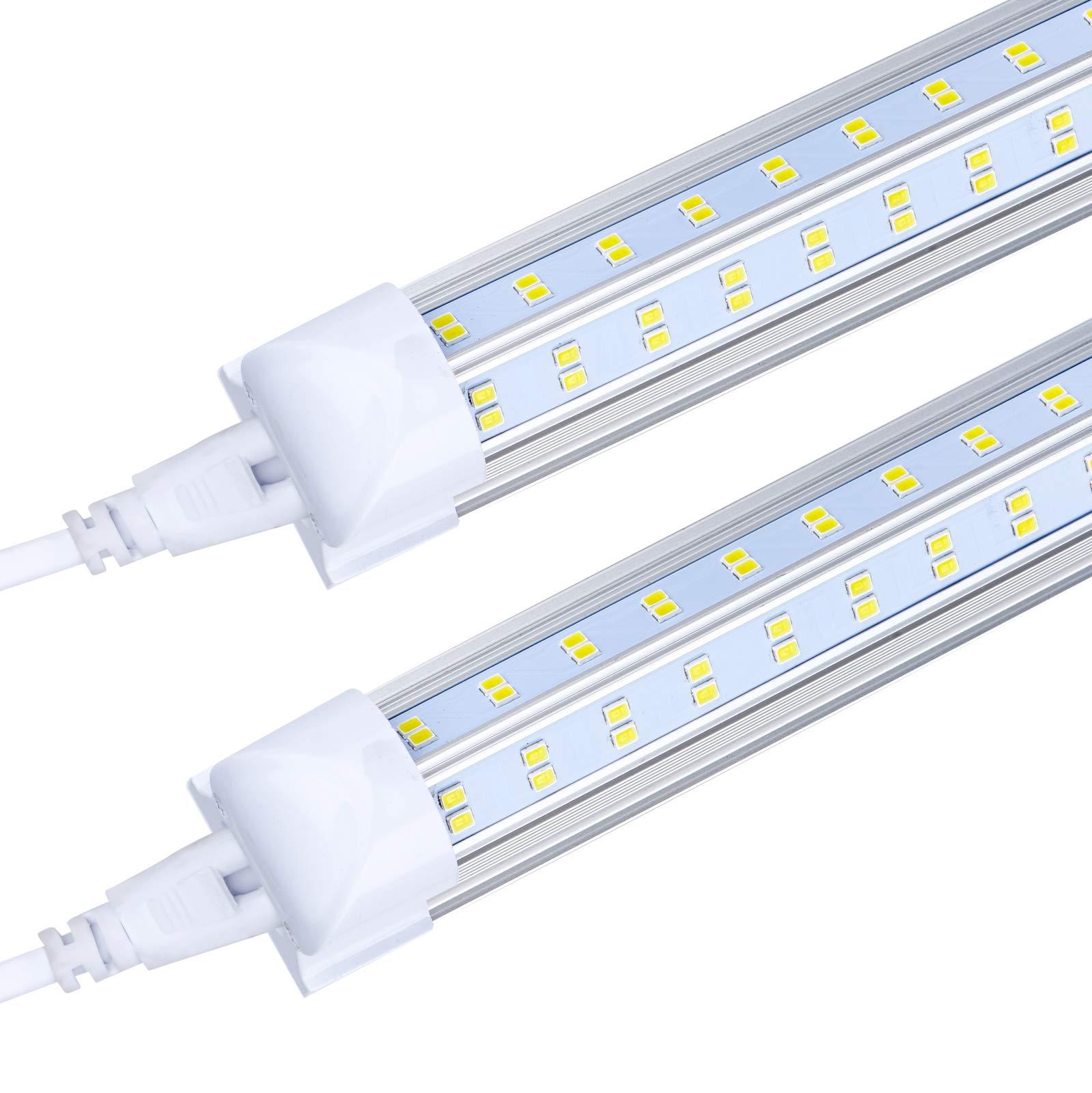 FTUBET 20 Pack 8FT LED Shop Light Fixture, 144W 15500LM 6000K Cool White,High Output Linkable Tube Light, 4 Rows V Shape T8 8 Foot LED Shop Lights for Garage, Warehouse