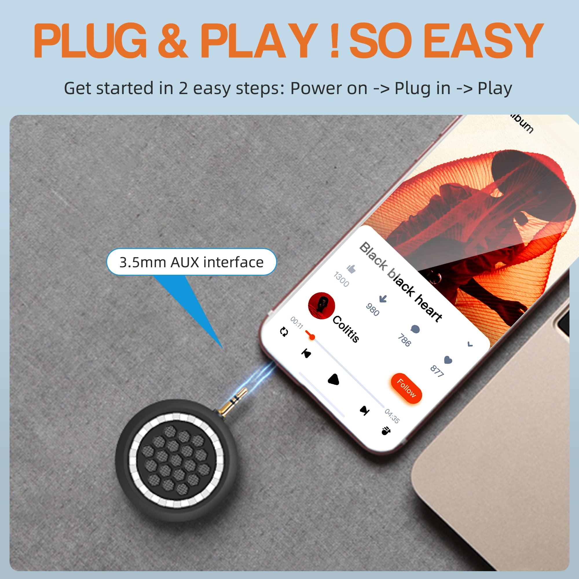 FIYAPOO FIYAPOO Mini Portable Speaker, 3W Mobile Phone Speaker Line-in Speaker with 3.5mm AUX Audio Interface for Smartphone/Tablet/Computer