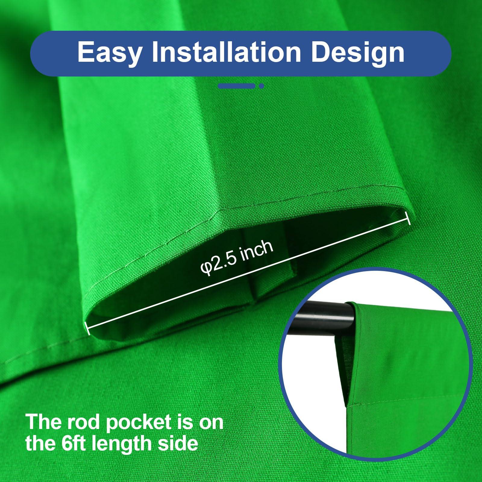 EMART EMART Green Screen Backdrop, 6 x 9 FT Photography Greenscreen Background, 8.5x10ft Backdrop Stand, Four-Legged Photo Backdrop Stand Kit with Foldable Cross Base for Streaming Zoom