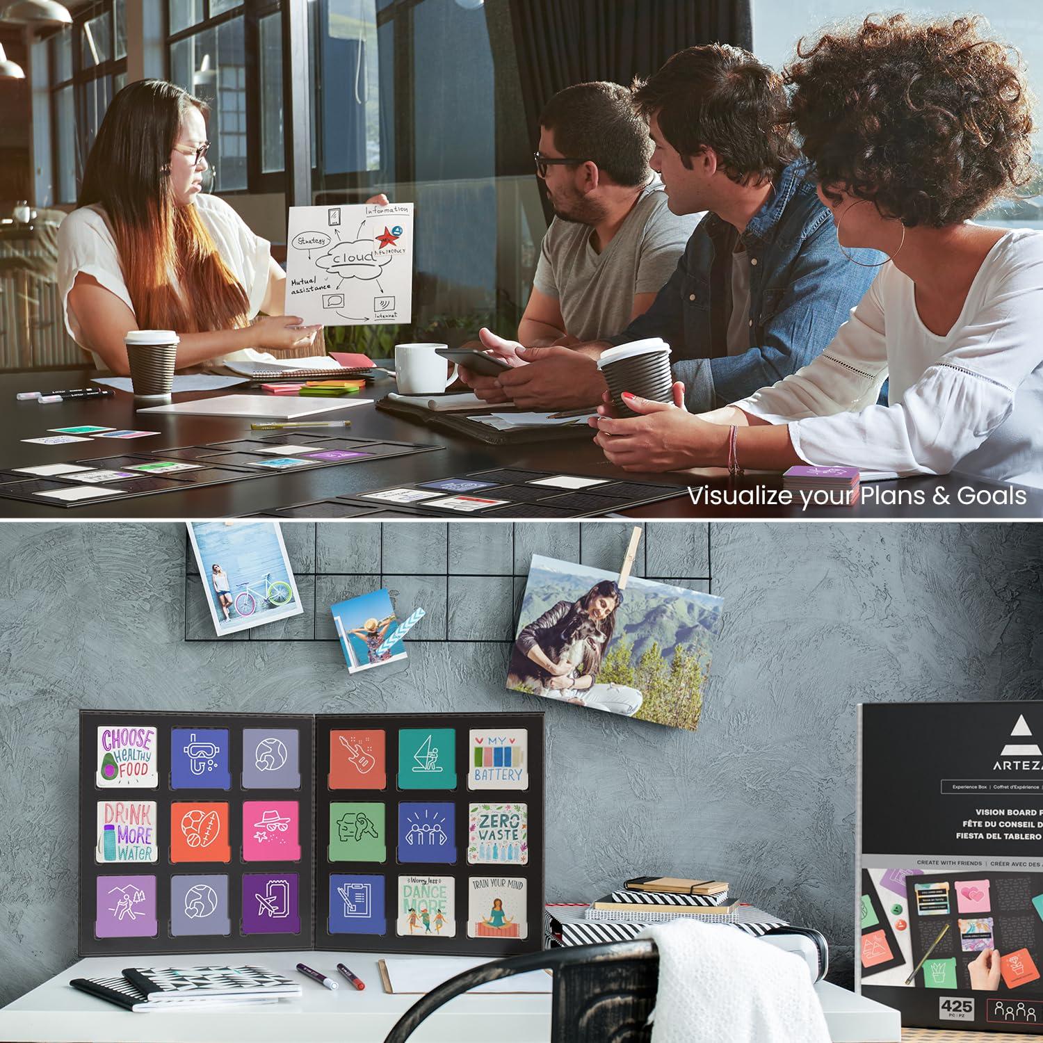 ARTEZA ARTEZA Vision Board Kit, Experience Box | Creative Art & Craft Set for Goal Setting, Party Kit for Group Activities, Business Planning, Personal Development, Art Supplies, Craft Supplies