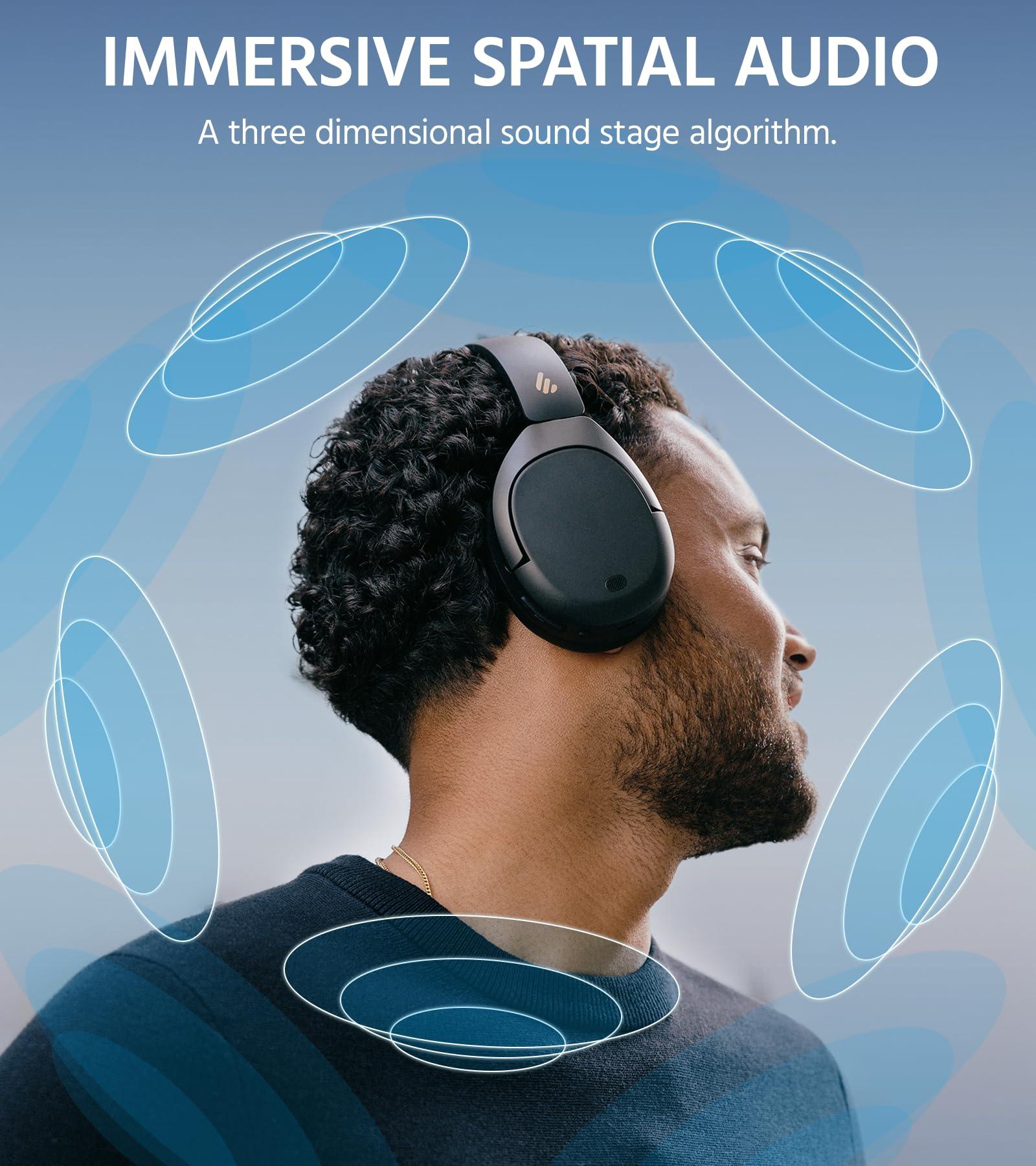 Edifier Edifier W830NB Wireless Over Ear Headphones with -45dB Active Noise Cancelling, 94H Playtime, LDAC Hi-Res Sound, Spatial Audio, Fast Charging, Multipoint Connection, Bluetooth V5.4 - Black