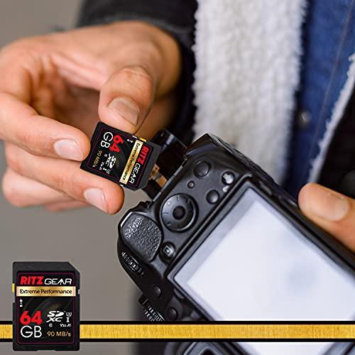 Ritz Gear Ritz Gear 64GB High-Speed SDXC UHS-I SD Card, C10, U3, V30, Full-HD & 4K Memory Card