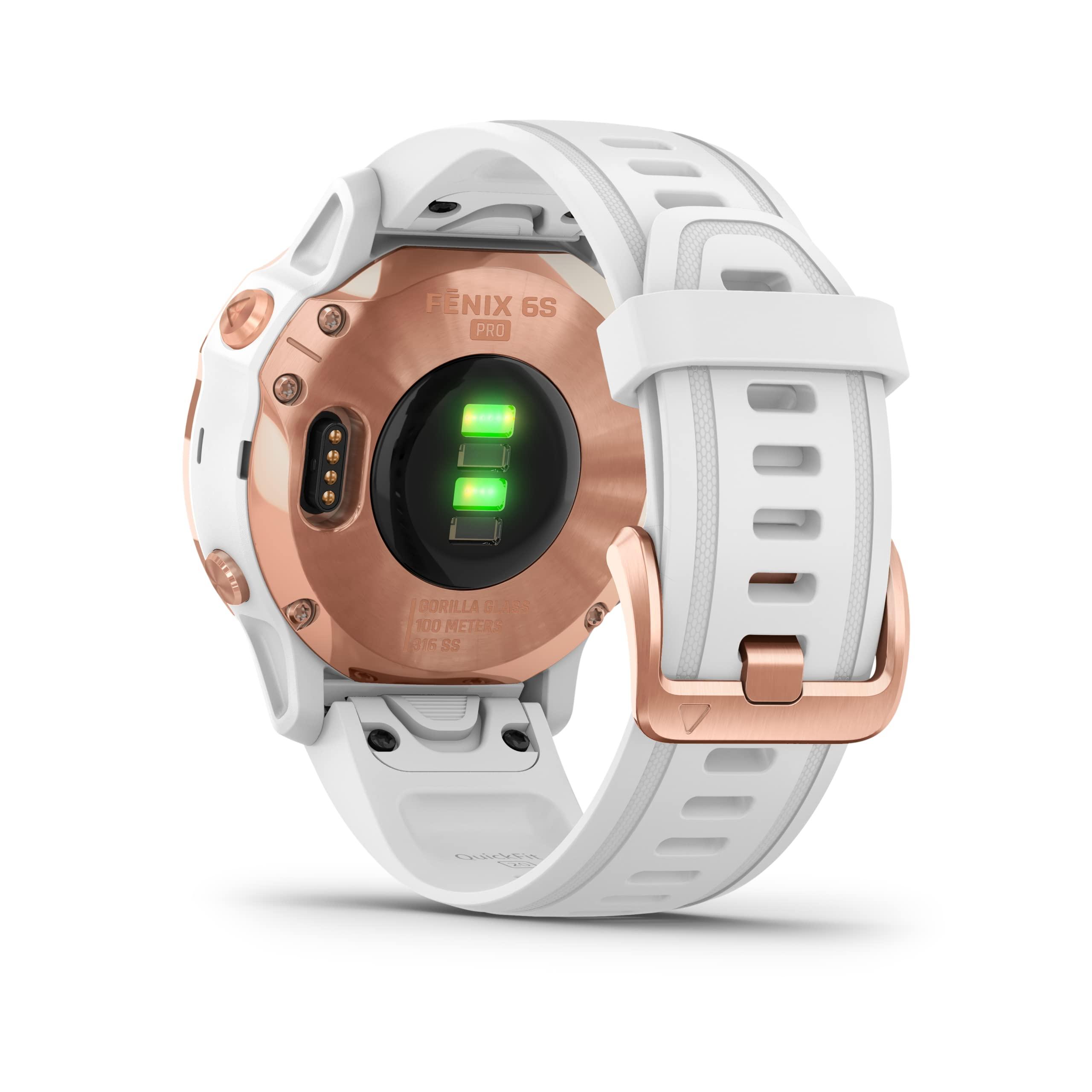 Garmin Garmin Fenix 6s pro GPS Watch - Rose Gold with White Band