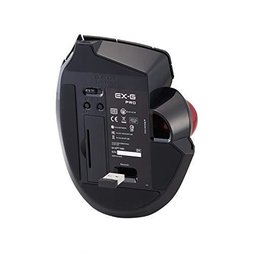 ELECOM ELECOM EX-G Pro Trackball Mouse, Wired, Wireless, Bluetooth, Thumb Control, 8-Button Function, Ergonomic Design, Optical Gaming Sensor, Smooth Red Ball, Windows11, macOS (M-XPT1MRBK)