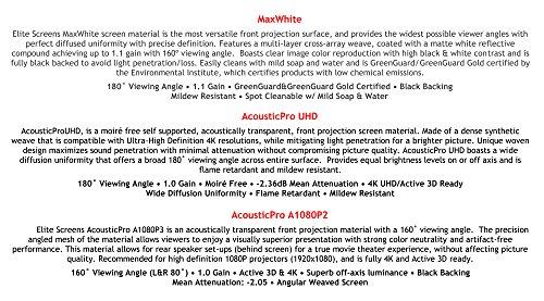 Elite Screens Elite Screens Spectrum Electric Motorized Projector Screen with Multi Aspect Ratio Function Max Size 84-inch Diag 4:3 + 77-inch Diag 16:9, Home Theater 8K/4K Ultra HD Ready Projection, ELECTRIC84V