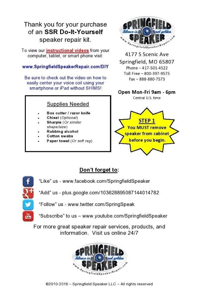 Springfield Speaker Springfield Speaker Foam Surround Edge Repair Kit - 1 Speaker Kit - 10 Inch - Compatible with Infinity: 902-5320, Infinitesimal IV Subwoofer, RS 10 Servo Subwoofer, SSW-10, SSW10, SSW-210, Many More