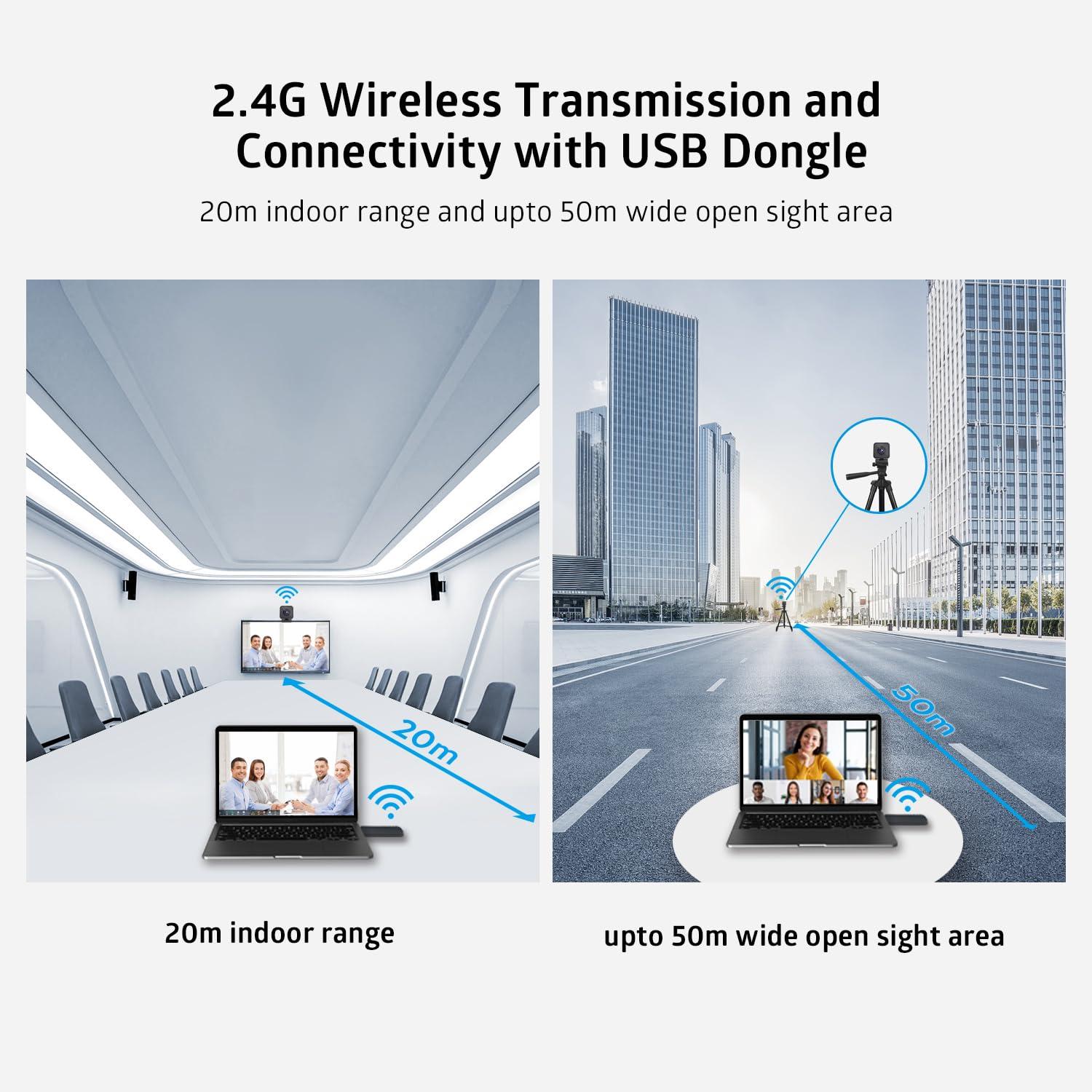 TOALLIN TOALLIN 1080P HD Wireless Webcam for PC, Built-in Noise-Canceling Microphone, Wireless Computer Camera for Video Conferencing, Live Streaming and Online Video Calls