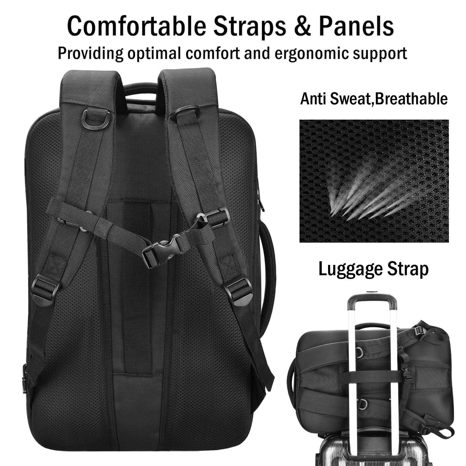 HIGH FIT HIGH FIT Travel Backpack 40L, TSA Friendly Airline Flight Approved Carry On Laptop Backpacks Lightweight Business Knapsack,Large Capacity Rucksack,Weekender Bag Daypack,Fits 17.3 Inch Laptop