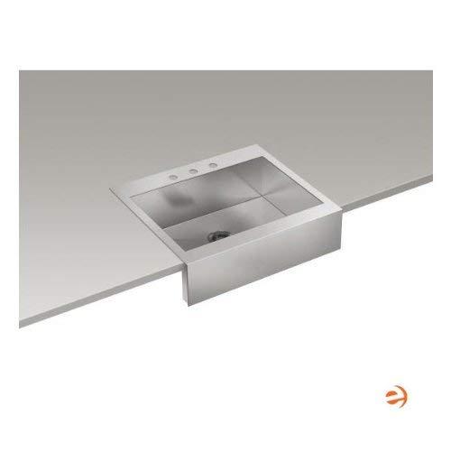 Kohler KOHLER Vault 30" Single Bowl 18-Gauge Stainless Steel Farmhouse Apron Front Kitchen Sink with Three Faucet Holes Top Mount Installation K-3935-3-NA