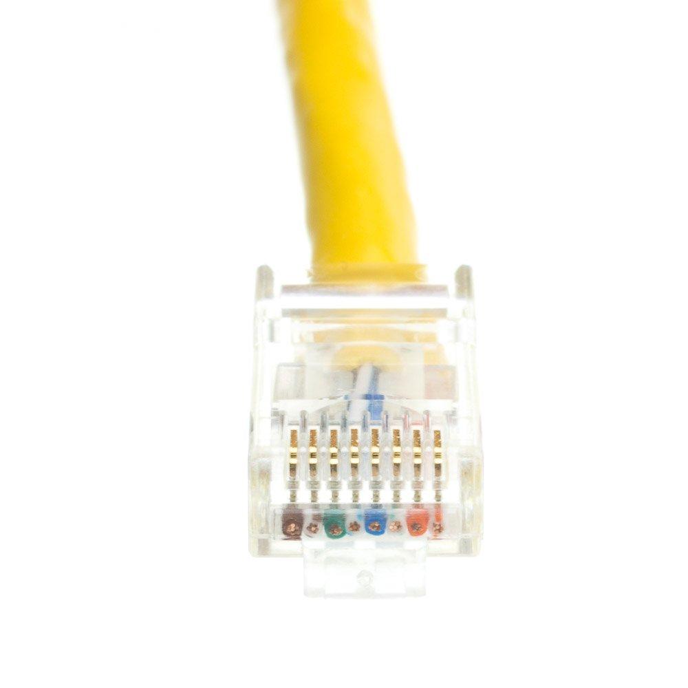 CableWholesale CableWholesale 50 Foot Cat6 Yellow Ethernet Patch Cable, Bootless, 24AWG Network Cable with RJ45 Gold Plated Connector, 4 Pair Stranded Bare Copper, Unshielded Twisted Pair (UTP) Internet Patch Cable