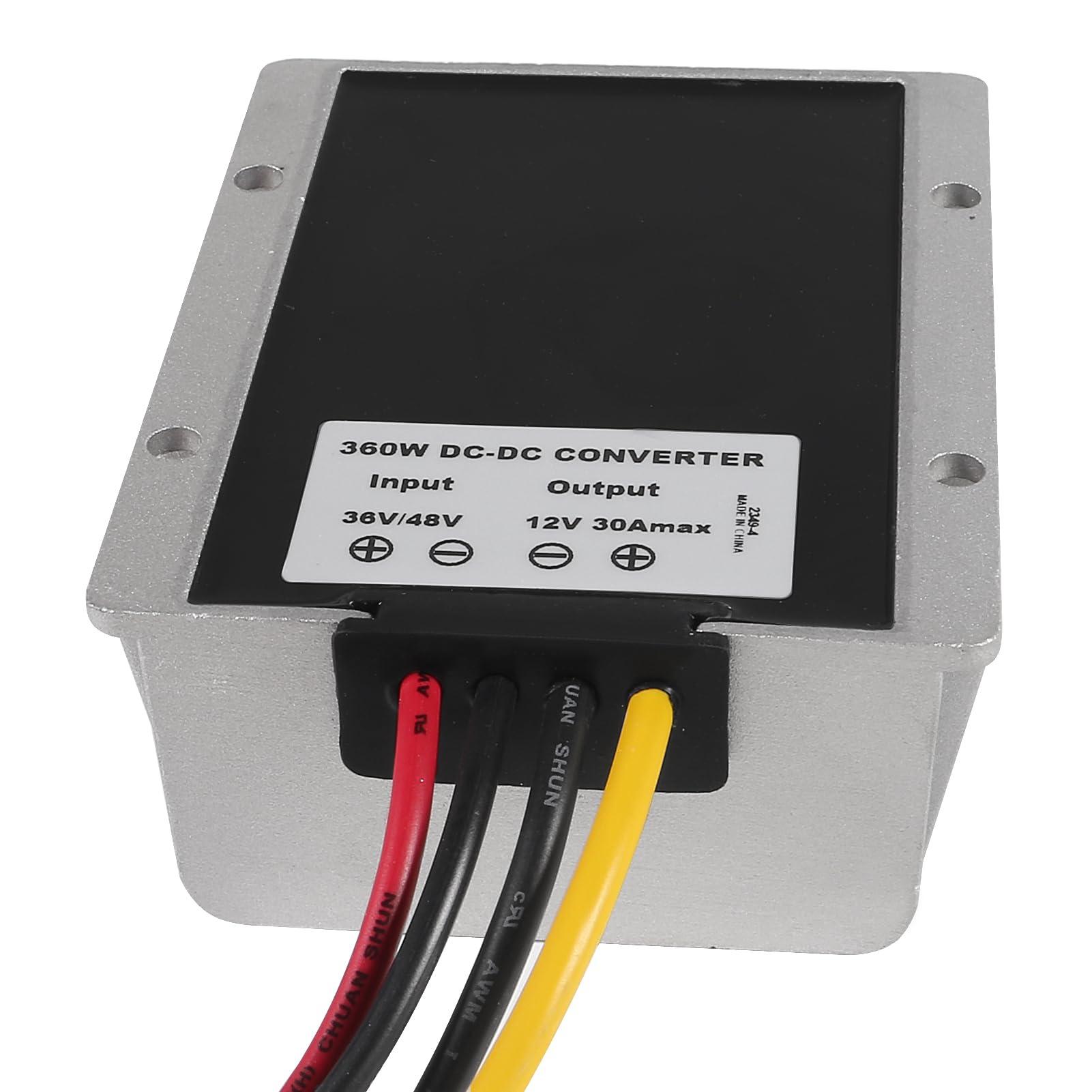 DORHEA DC 36V/48V to 12V Step Down 30A 360W DC to DC Buck Transformer Power Supply Module Buck Converter Regulator Waterproof Voltage Reducer for Golf Cart, Car