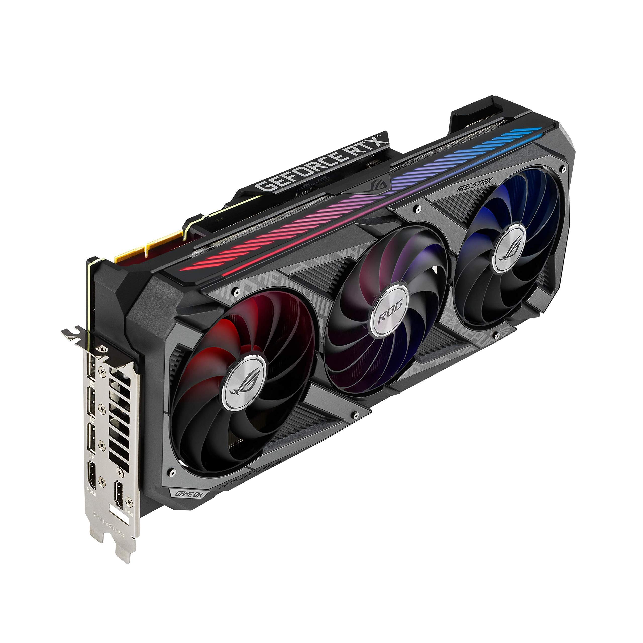 ASUS ASUS ROG STRIX NVIDIA GeForce RTX 3090 Gaming Graphics Card- PCIe 4.0, 24GB GDDR6X, HDMI 2.1, DisplayPort 1.4a, Axial-Tech Fan Design, 2.9-Slot