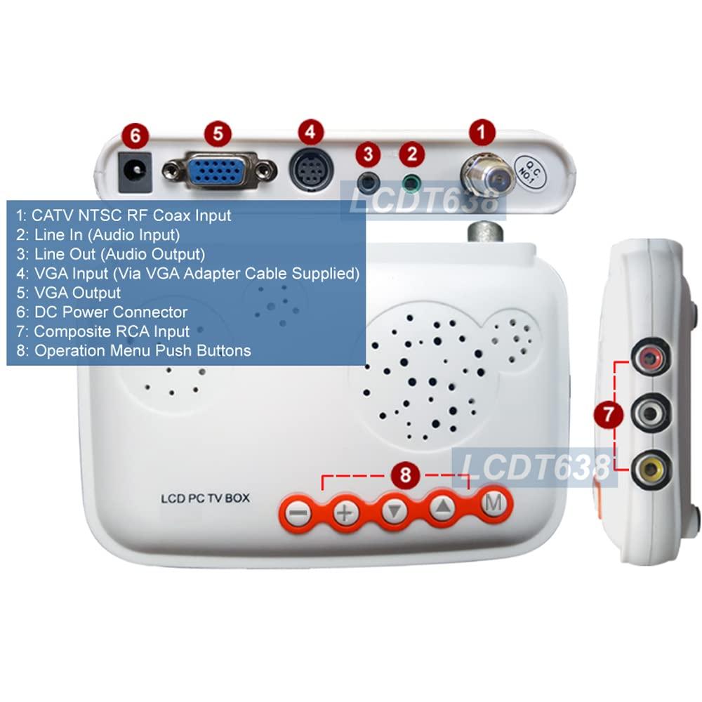 AllAboutAdapters Analog TV Tuner RF CATV UHF VHF RCA AV to VGA Video Audio Converter 1920x1200 Pixels Output