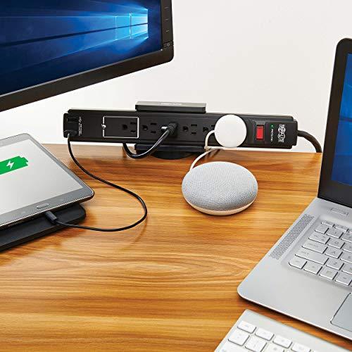 Tripp Lite Tripp Lite Power Strip Holder, Desk Clamp Power Strip Mount, Surge Power Strip Clamp Mount for Surge and Power Strips 1.6\' - 2.4\' Black (CLAMPUSBLK)