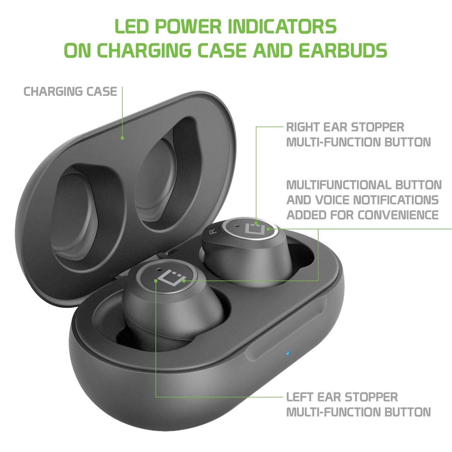 Works for Samsung Galaxy S5 Developer Edition by C Wireless V5 Bluetooth Earbuds Compatible with Samsung Galaxy S5 Developer Edition with Charging case for in Ear Headphones. (V5.0 Black)