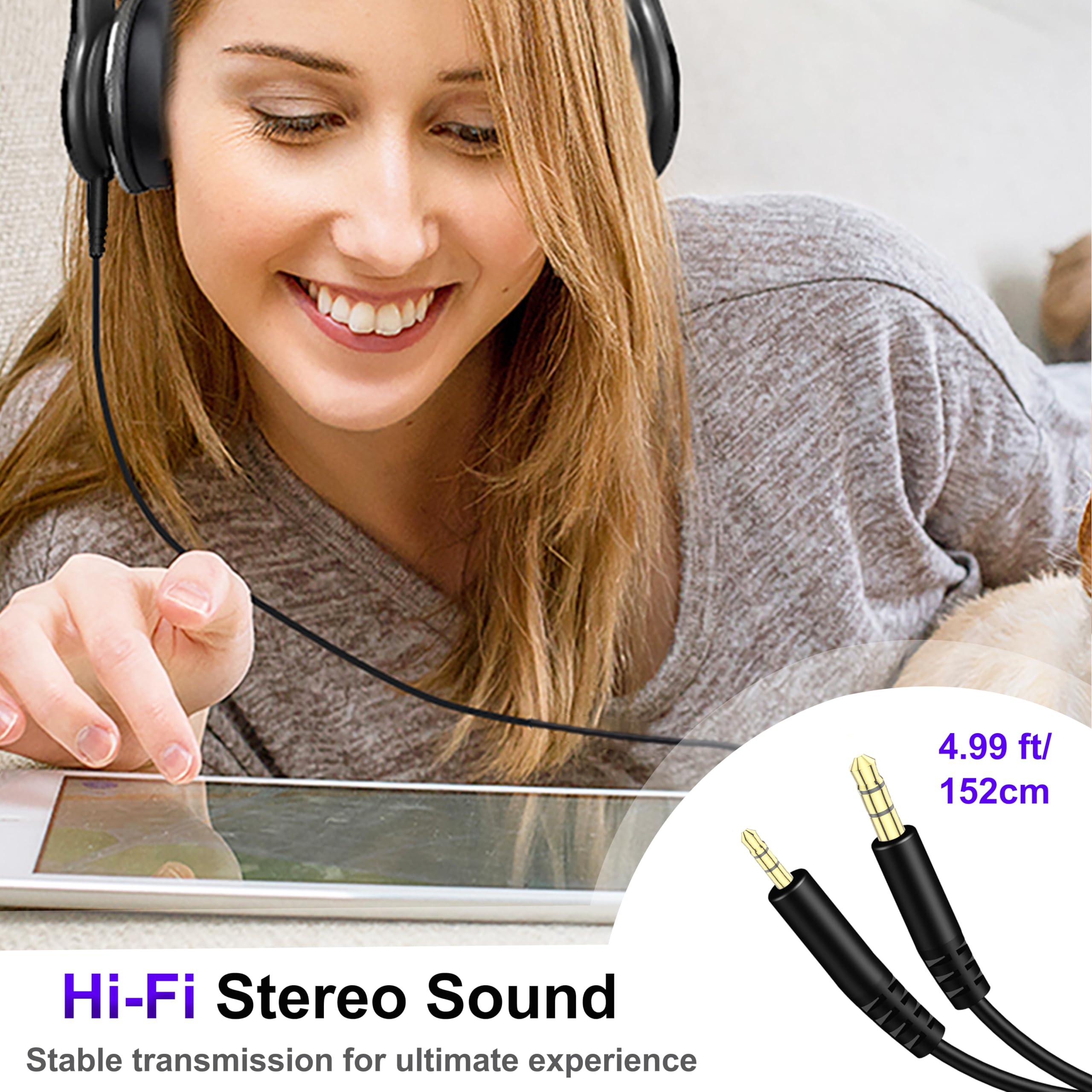 Callez Replacement Audio Cable Cord for Bose Headphones Aux Wire 3.5mm to 2.5mm Compatible with Bose 700 Quietcomfort 25 QC25 35 QC35 QC35II 45 QC45 JBL Tune 710BT 660NC 760NC Headphones (No Mic)