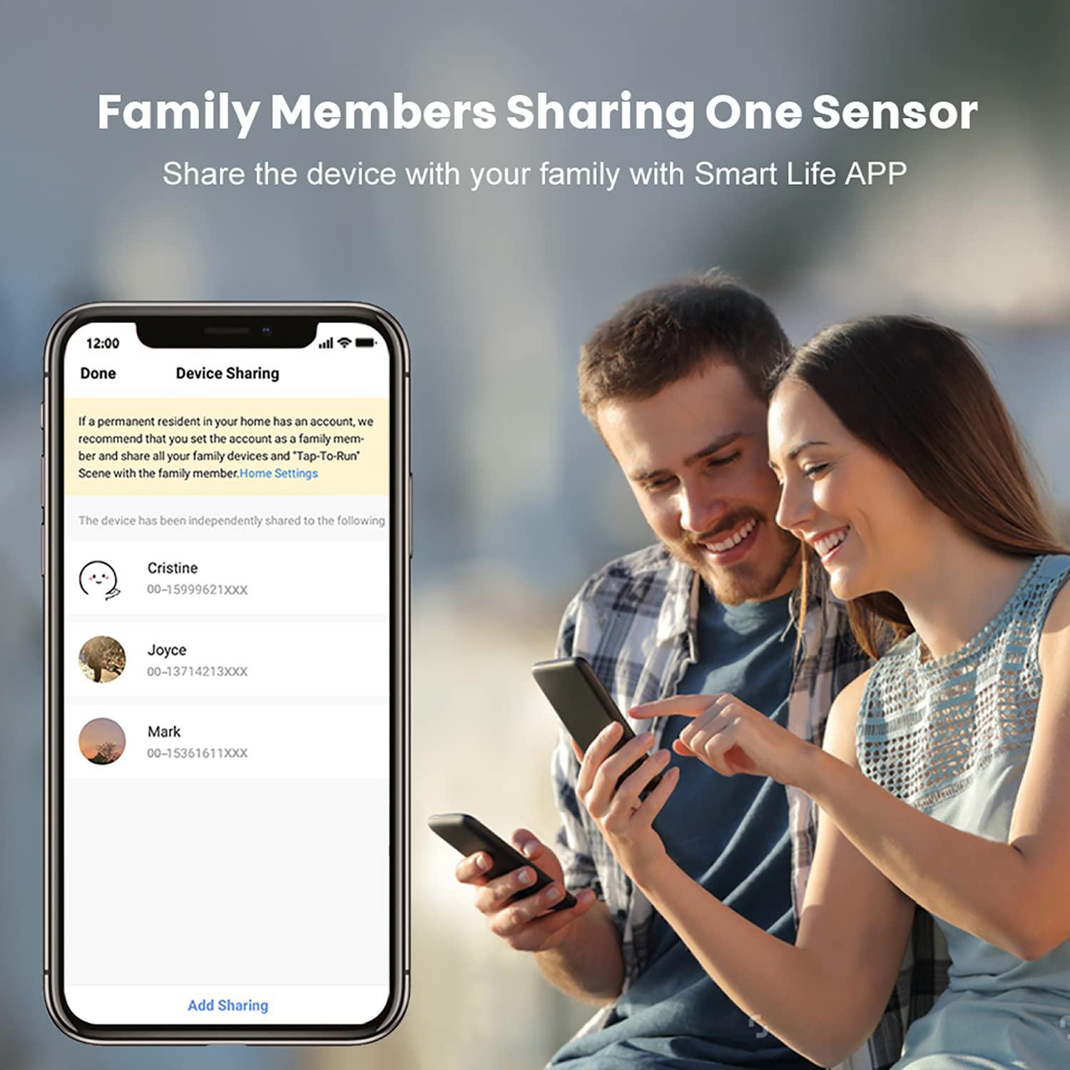 SENCKIT WiFi Door Sensor: Smart Door Open/Closed Detectors, Wireless Window Sensor with App Notification Alert, Contact Sensor for Home Security, Compatible with Alexa Google Assistant (2pack)