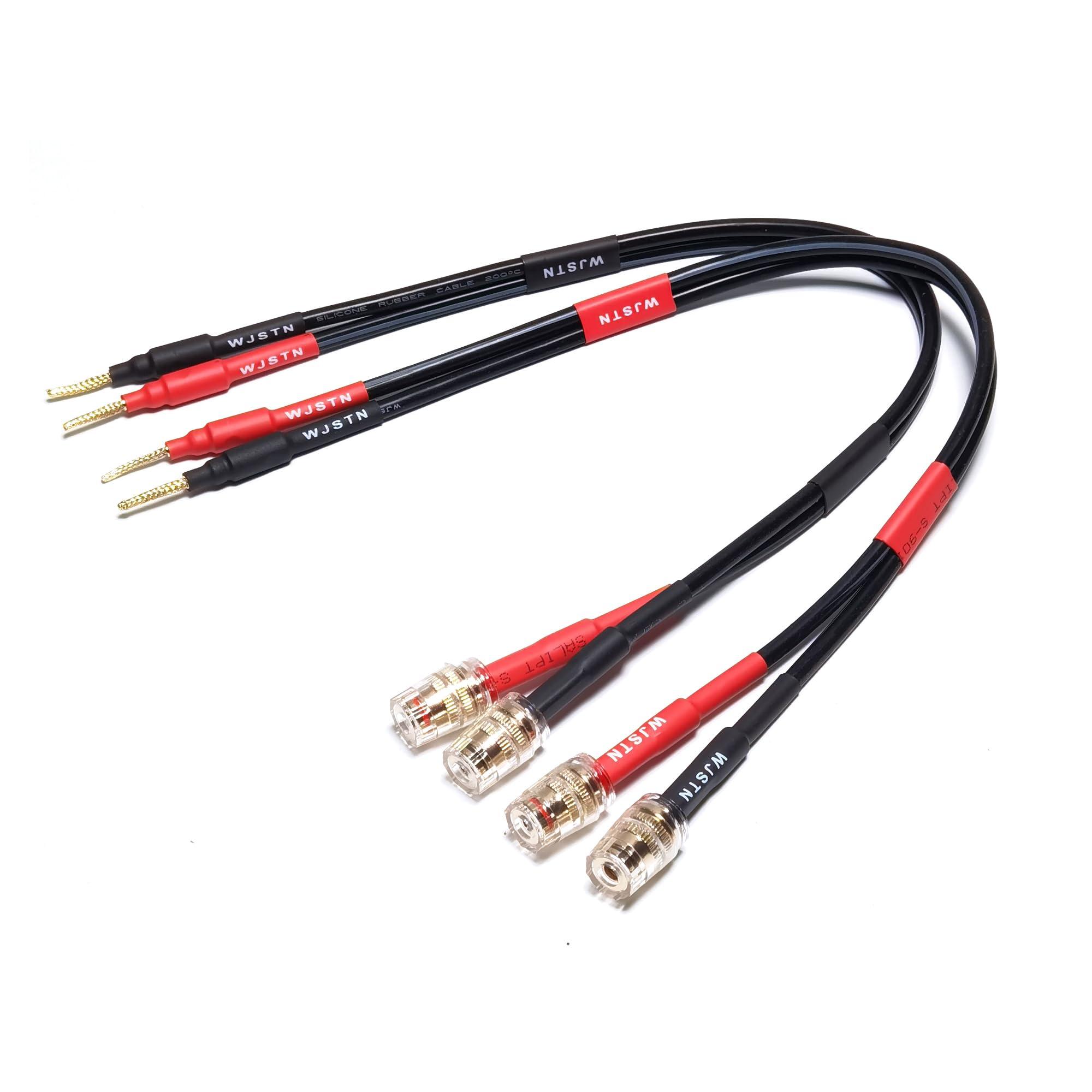 WJSTN WJSTN Speaker Cable with Banana Plug and Jack Connectors, Flex pin Banana Plugs to 4mm Banana Jack Female,Banana Plug Multifunctional Adapter for Amplifier Speaker Wires Sound Systems 2Pack (1Feet)