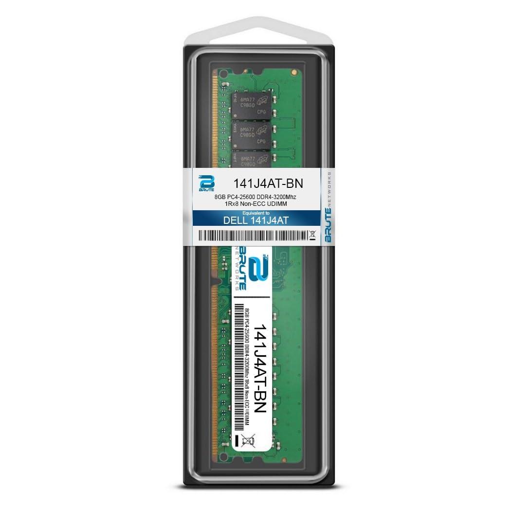 Brute Networks Brute Networks 141J4AT-BN - 8GB PC4-25600 DDR4-3200Mhz 1Rx8 Non-ECC UDIMM (Compatible with OEM PN# 141J4AT)