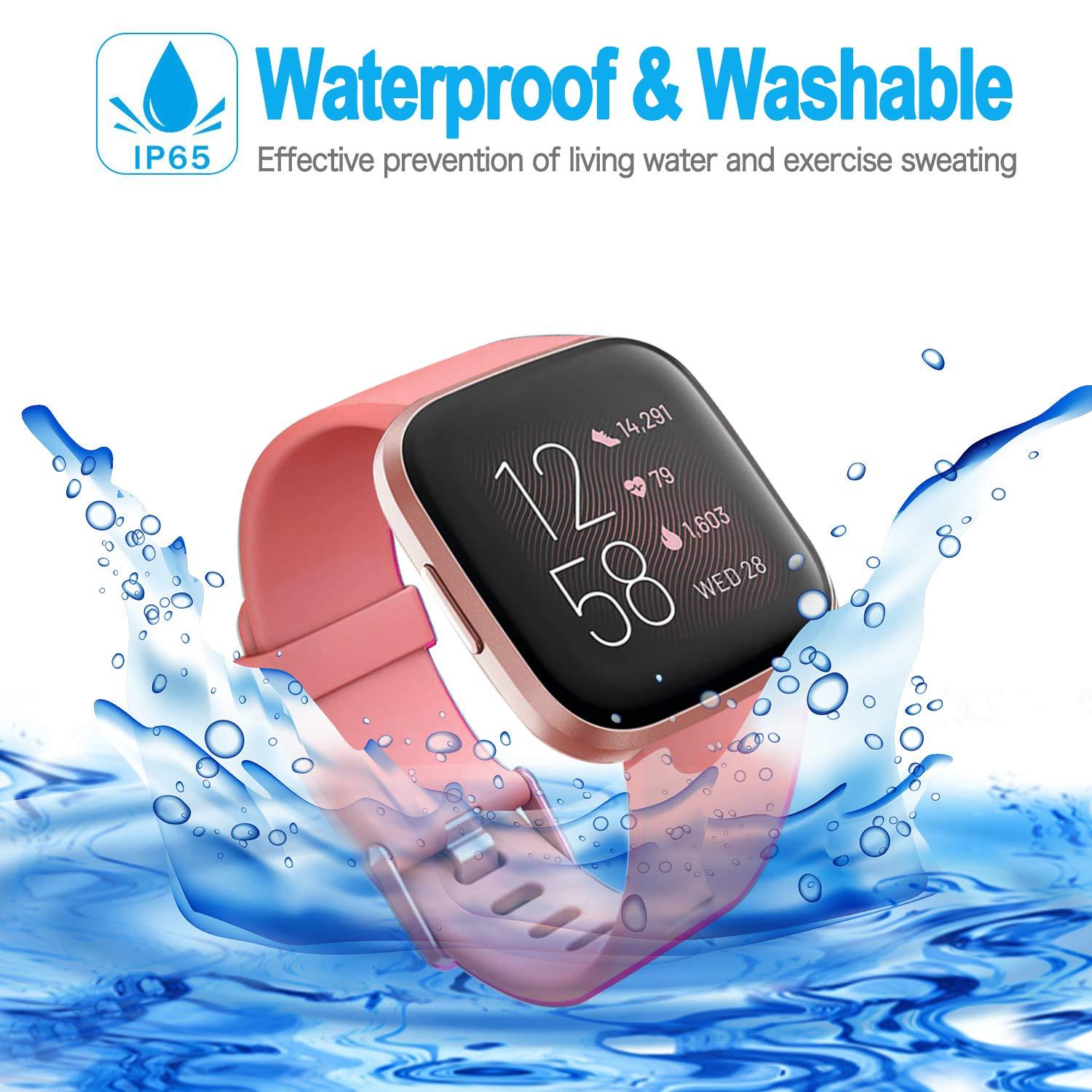 Baaletc Compatible with Fitbit Versa/Versa 2/Versa Lite/Special Edition Bands Sport Strap Material Silicone Strap Bands for Fitbit Versa 2 Smart Fitness Watch Women Men Small Large