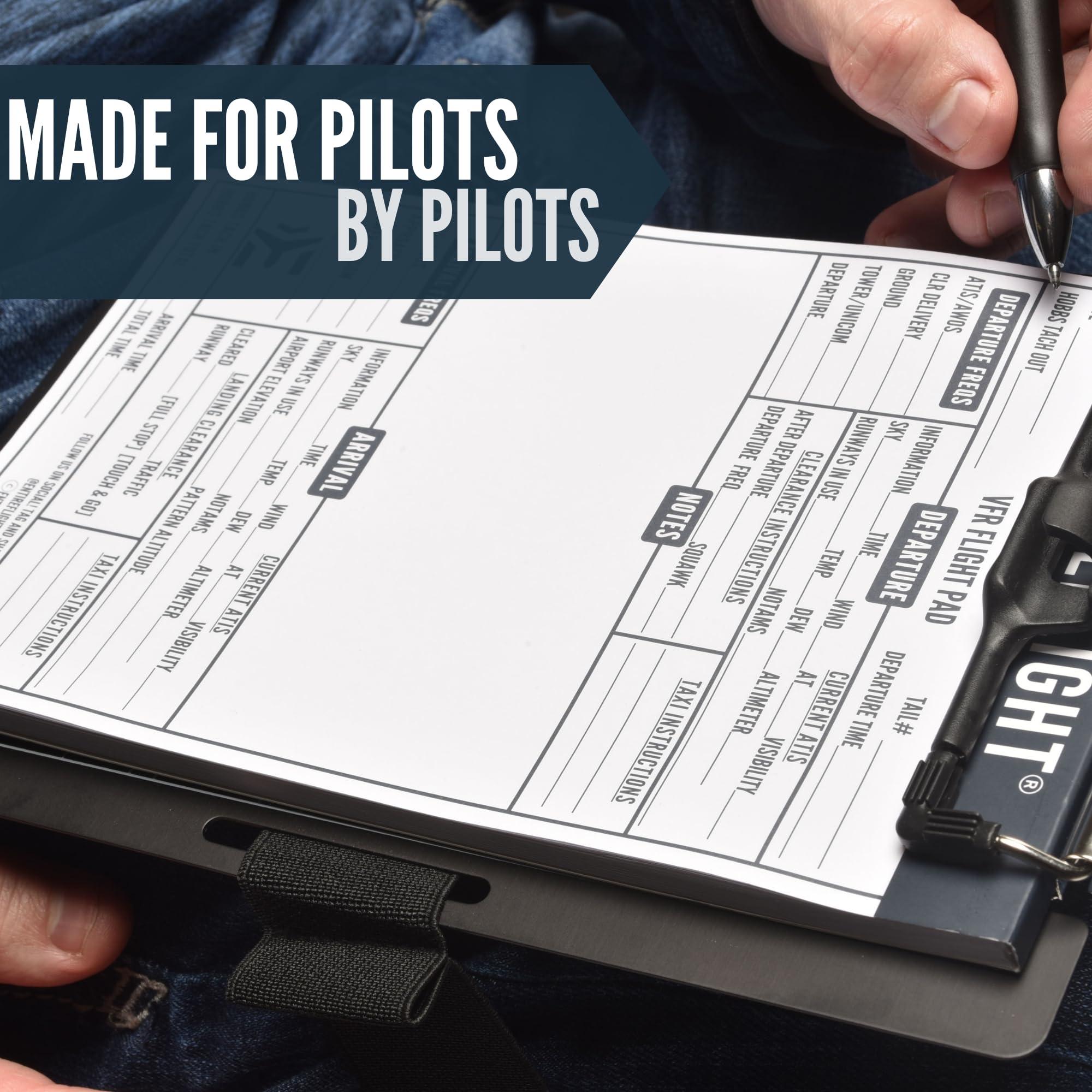 EntireFlight EntireFlight - Aviation Pilot Kneeboard VFR Black with Structured Notepad, Pilot Gear & Flight Bag Accessory, Airplane Grade Aluminum, Elastic Knee Strap & Pen Included for Pilots