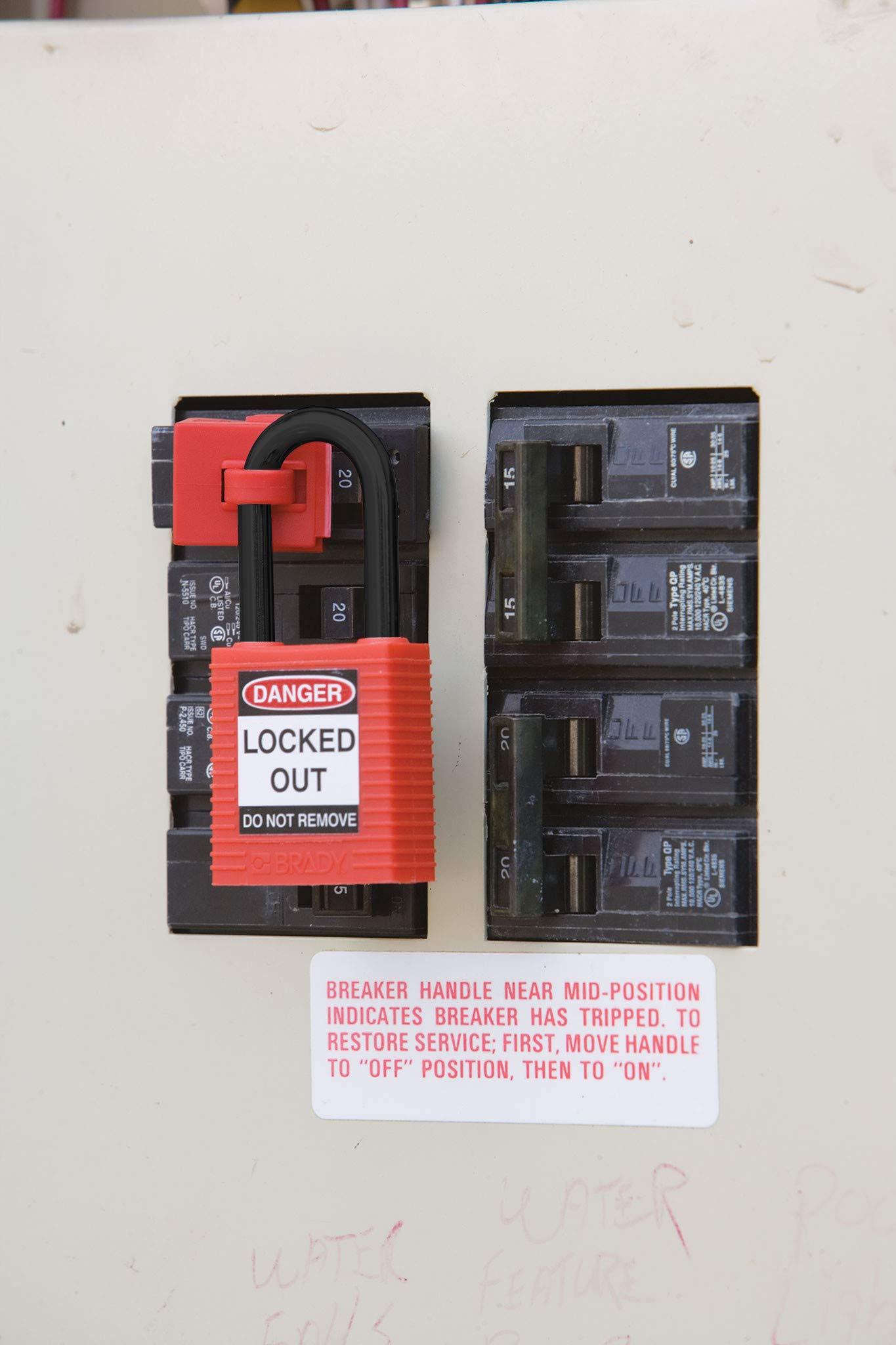 Brady Brady 123324 Red Nylon Shackle Safety Padlock, Red 1-3/4" Height x 1-1/2" Width