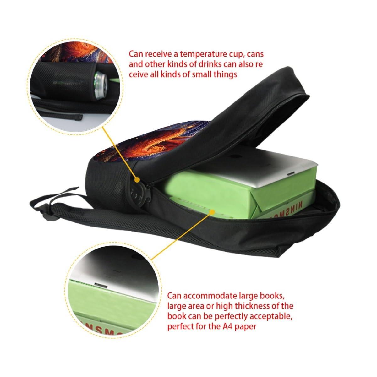 GLUDEAR GLUDEAR Men's Novelty Fox Print 14inch Laptop Backpack College Computer Bag Women School Backpacks,Forest Fire Fox