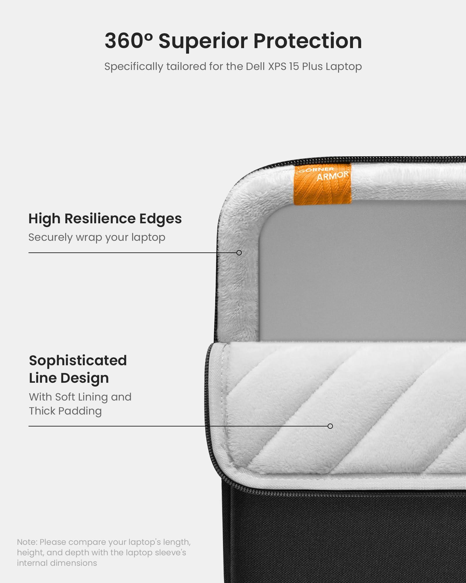 tomtoc tomtoc 360 Protective Laptop Sleeve for Dell XPS 15 Laptop, 15-inch Microsoft Surface Laptop 7(Copilot PC) 6/5/4/3, 15-inch MacBook Air M3/M2, Water-Resistant Ultrabook Notebook Accessory Bag Case