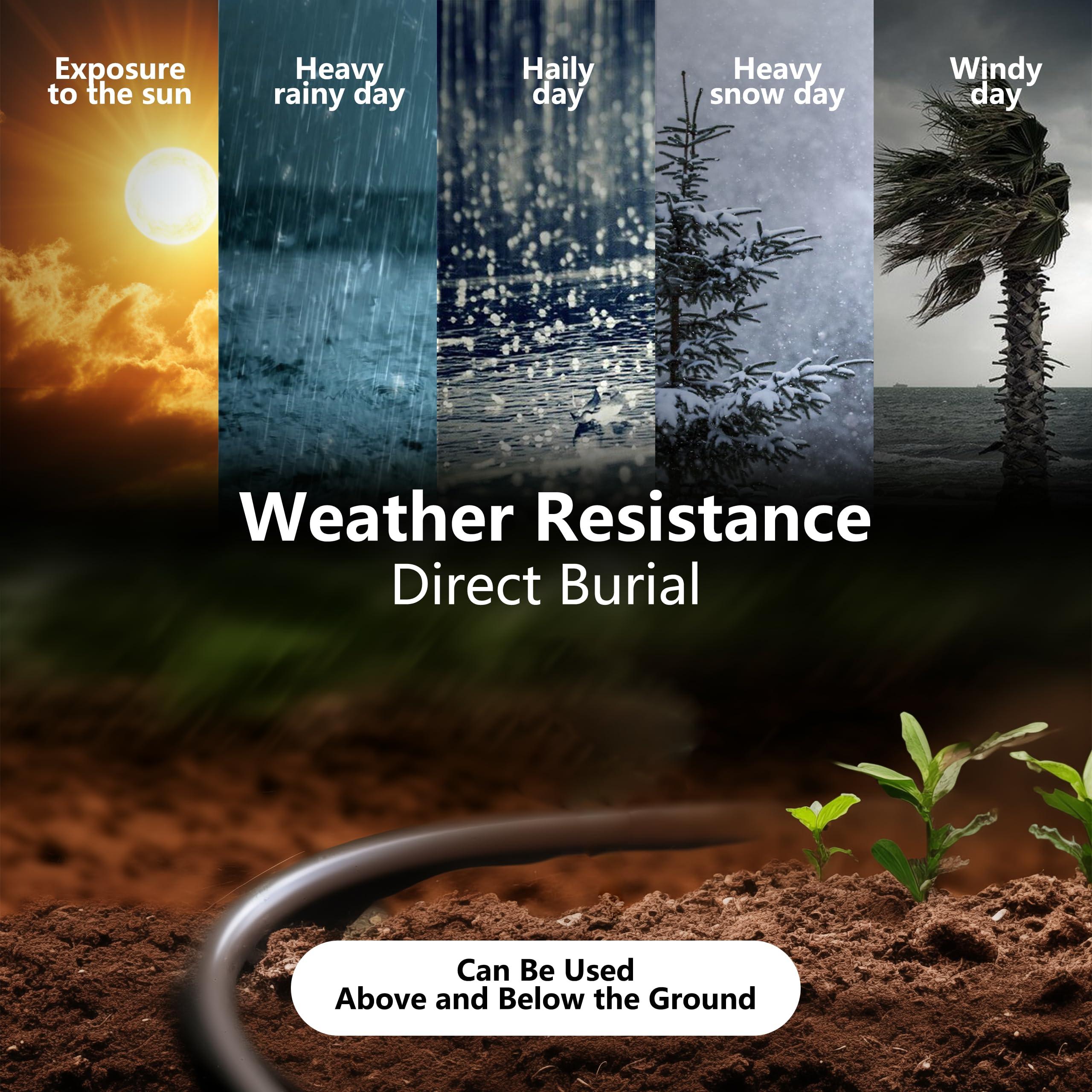 Jadaol Cat6 Outdoor Ethernet Cable 200ft, Support Cat8 Cat7 Network, 10Gbps 24AWG Pure Copper, Heavy Duty Direct Burial In-Ground Waterproof UV Resistant LAN Internet Patch Cable, Durable Long Ethernet Cable