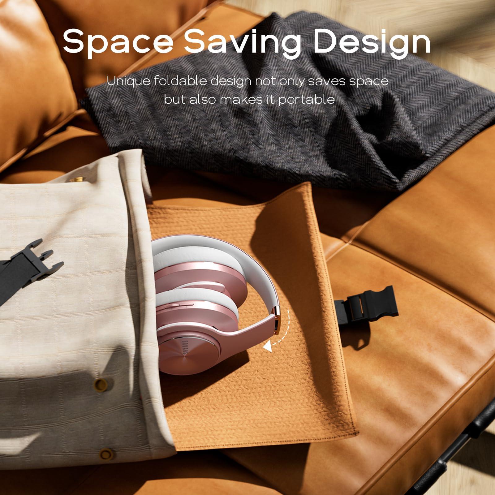 DOQAUS DOQAUS Bluetooth Headphones Over Ear, 90 Hours Playtime Wireless Headphone with 3 EQ Modes, Noise Isolating HiFi Stereo with Deep Bass, Microphone, Soft Earpads for Cellphone/PC