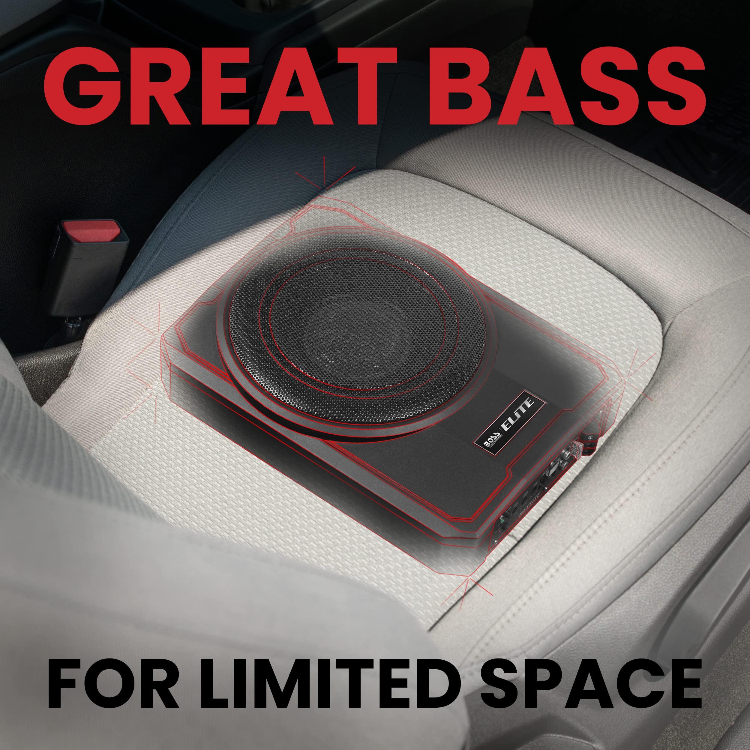 BOSS Audio Systems BOSS Audio Systems SLIM10 Elite Series 10 Inch Powered Car Subwoofer - Low Profile, Remote Subwoofer Control, Built in Amp, Under Seat