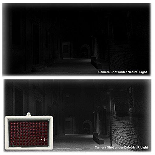 DMetric DMetric IR Illuminator, AC 110V - 220V 850nm Infrared 96 LED Night Vision Waterproof Lamp for Indoor Outdoor Security CCTV Camera, Long Range 80m (263 feet) and Wide Angle 60 Degree