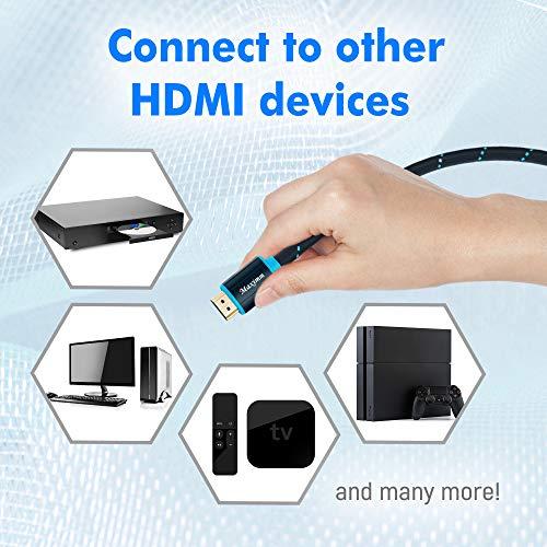 Maximm HDMI Cable 4K Ultra HD 4 Foot (3 Pack) Nylon Braided HDMI 2.0 Cable, High Speed 18Gbps 4K@60Hz HDR, 3D, 2160p, 1080p, HDCP 2.2, ARC, HDMI Cables for Monitors, HDTV