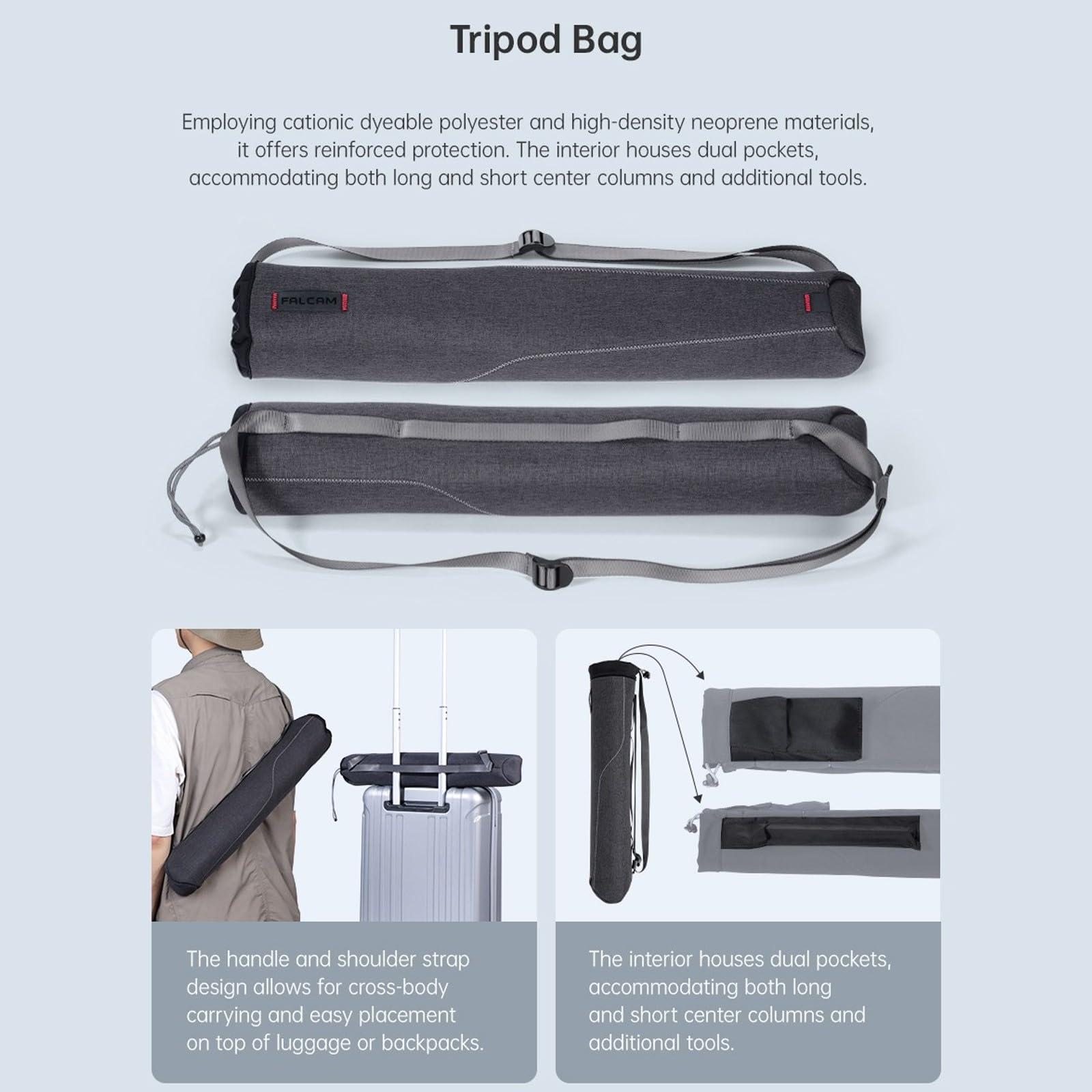 EACHSHOT Falcam TreeRoot F38 Pro 61" Carbon Fiber Tripod,Quick Lock Travel Tripod Capacity 5kg/11lbs with 1/4" Screw,Carry Strap Holes for Cameras