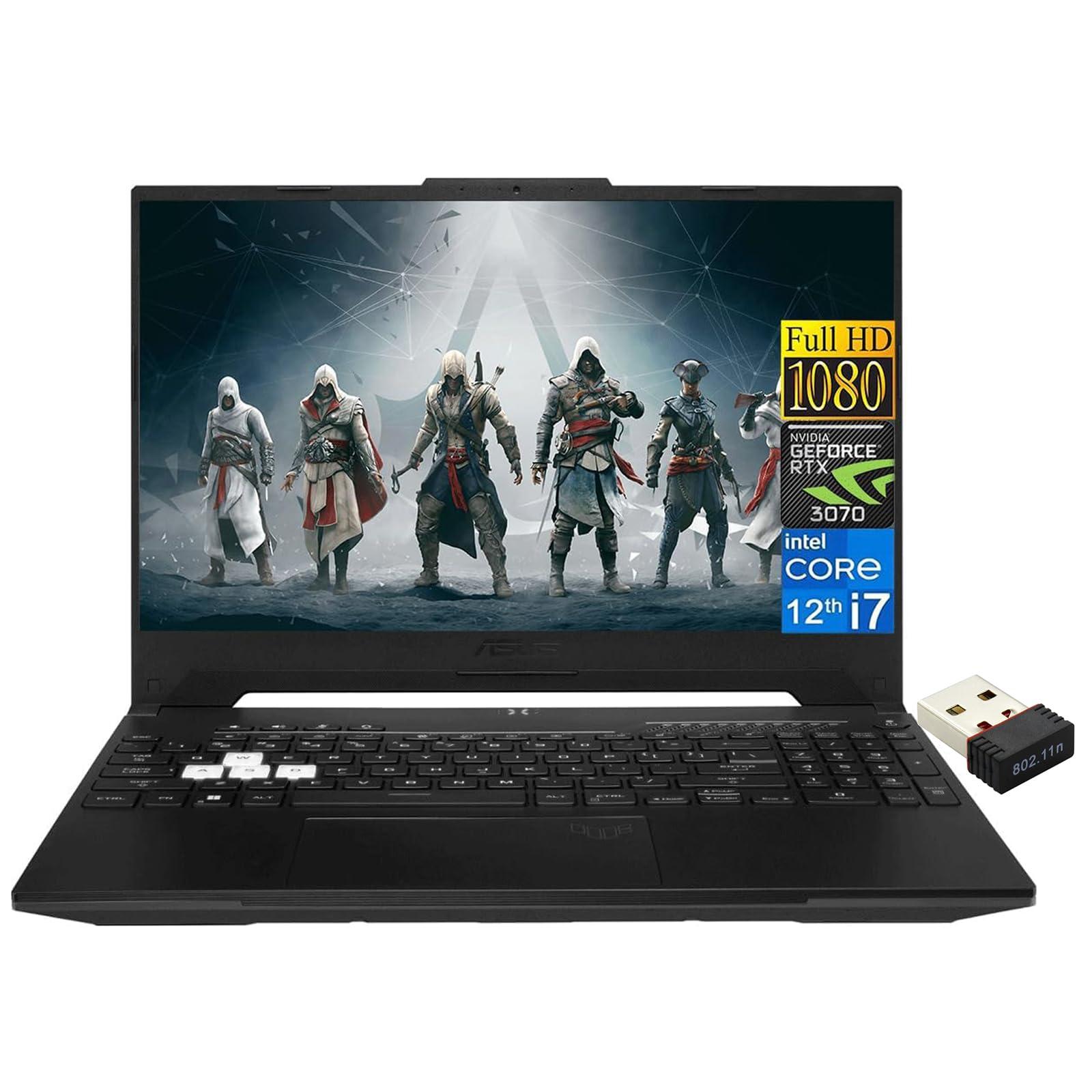 ASUS asus TUF Dash Gaming Laptop 2023 Newest, 15.6 Inch FHD 144Hz Display, NVIDIA GeForce RTX 3070 GPU, Intel Core i7-12650H, 16GB DDR5 RAM, 1TB SSD, Wi-Fi 6, Windows 11 Home, with USB WiFi Adapter