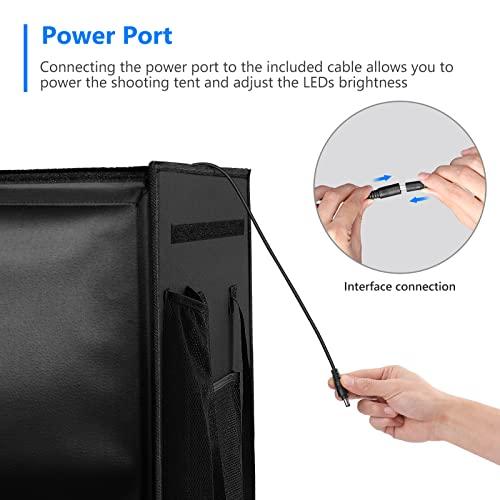 Neewer NEEWER Photo Studio Light Box, 16\" x 16\" Shooting Light Tent with Adjustable Brightness, Foldable and Portable Tabletop Photography Lighting Kit with 80 LED Lights and 4 Colors Backdrops
