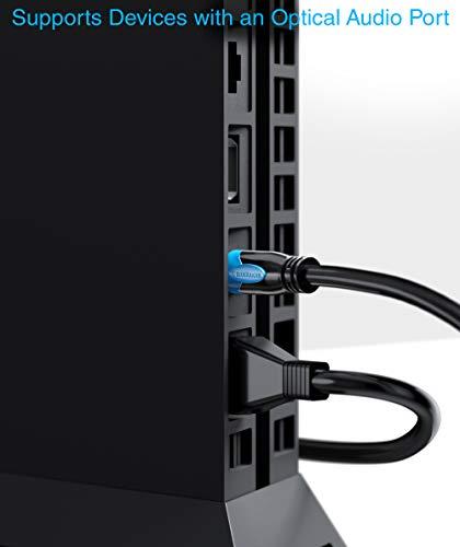 BlueRigger BlueRigger Digital Optical Audio Toslink Cable (10FT, Fiber Optic Cord, 24K Gold-Plated) - Compatible with Home Theatre, Sound Bar, TV, Xbox, Playstation PS5/PS4