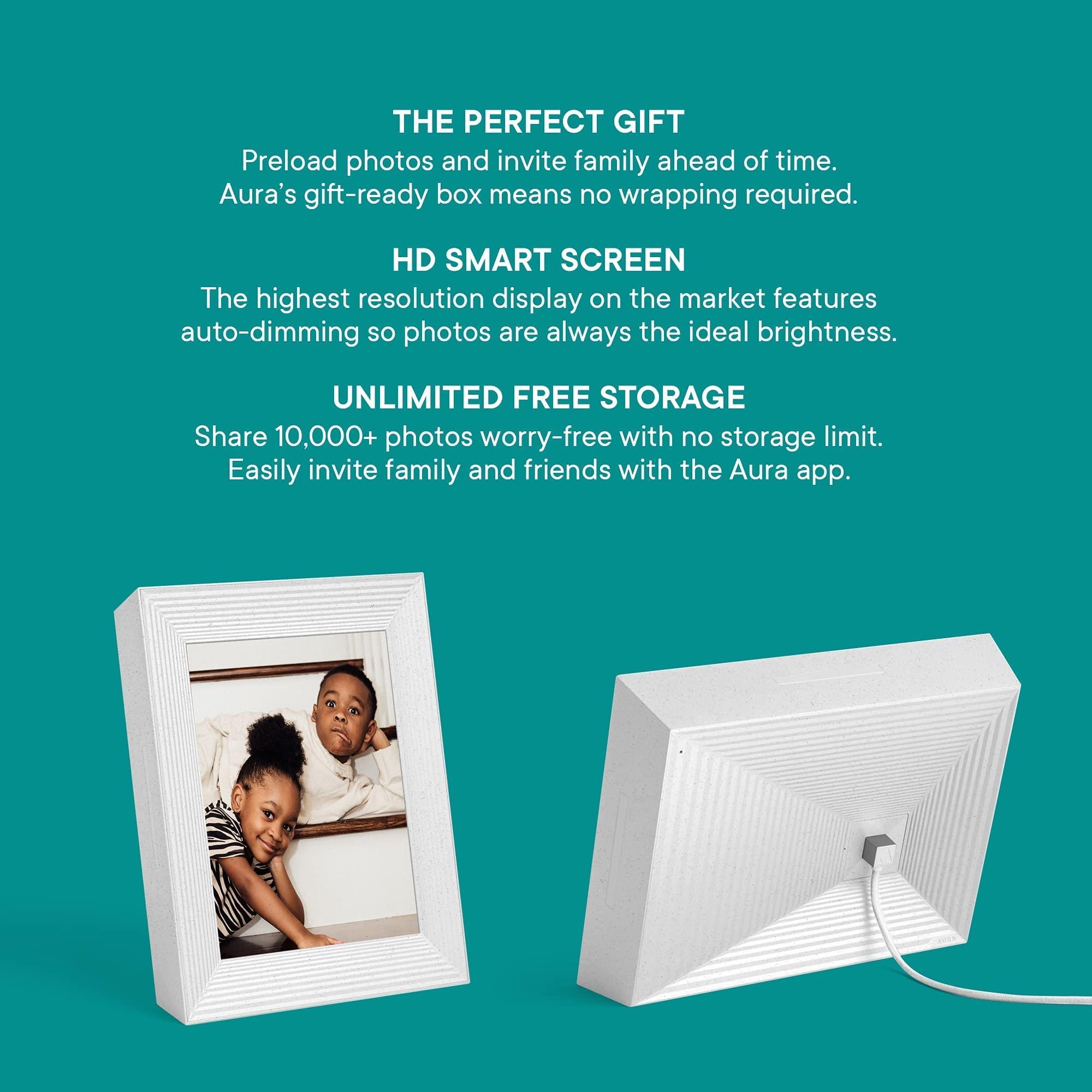 AURA Aura Mason Smart Digital Picture Frame 9 Inch Free Unlimited Storage HD WiFi Frame The Best Way to Share Photos Feel Together from Away