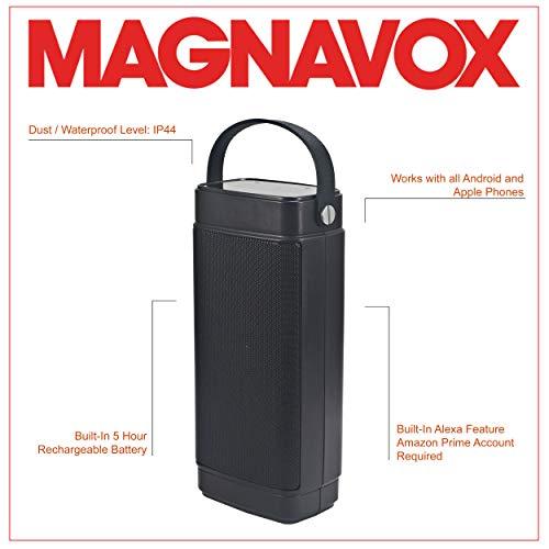 Magnavox Magnavox MSH317 Waterproof Alexa Voice Activated Bluetooth Speaker in Black