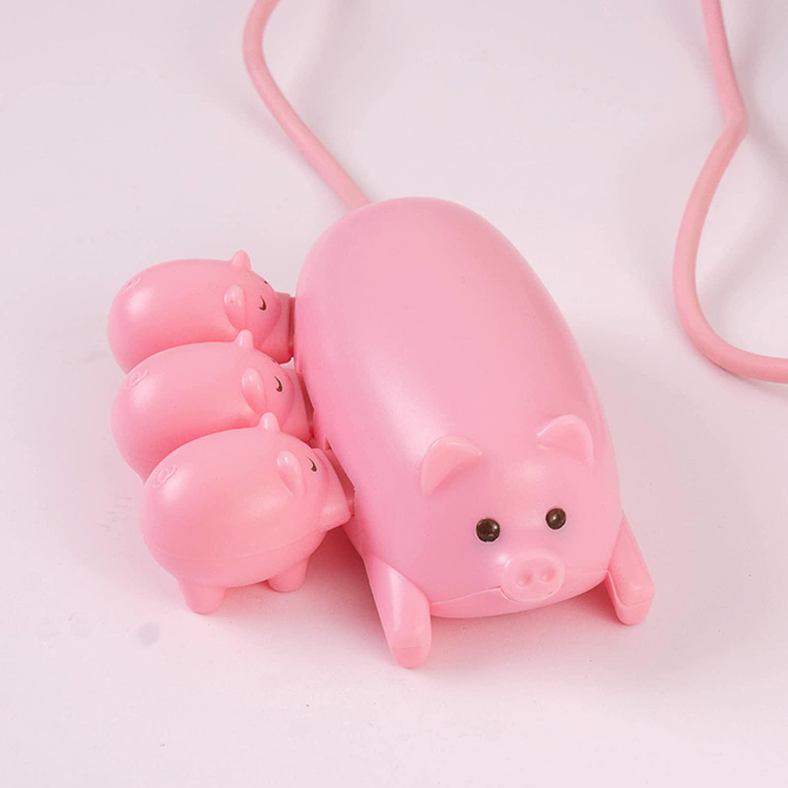 JAGTRADE JAGTRADE Cute USB 2.0 Hub Pink Mom Pig USB Hub with 3 Piglet Decoration Lids Great Gifts for Pig Lovers Cute Pig Stuff Pig Decor, 85x65mm