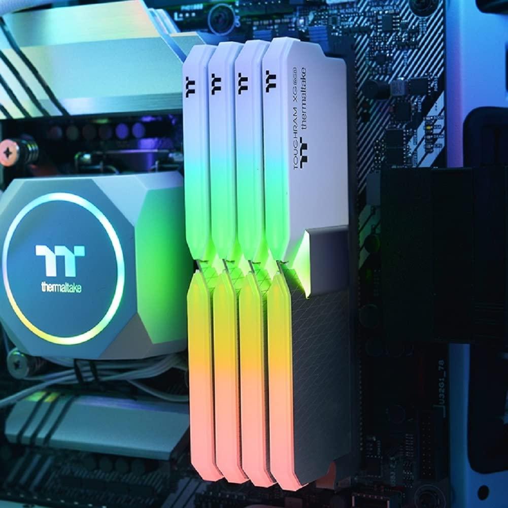 Thermaltake Thermaltake TOUGHRAM XG RGB White DDR4 4400MHz 16GB (8GB x 2) 16.8 Million Color RGB Alexa/Razer Chroma/5V Motherboard Syncable RGB Memory RG06D408GX2-4400C19B