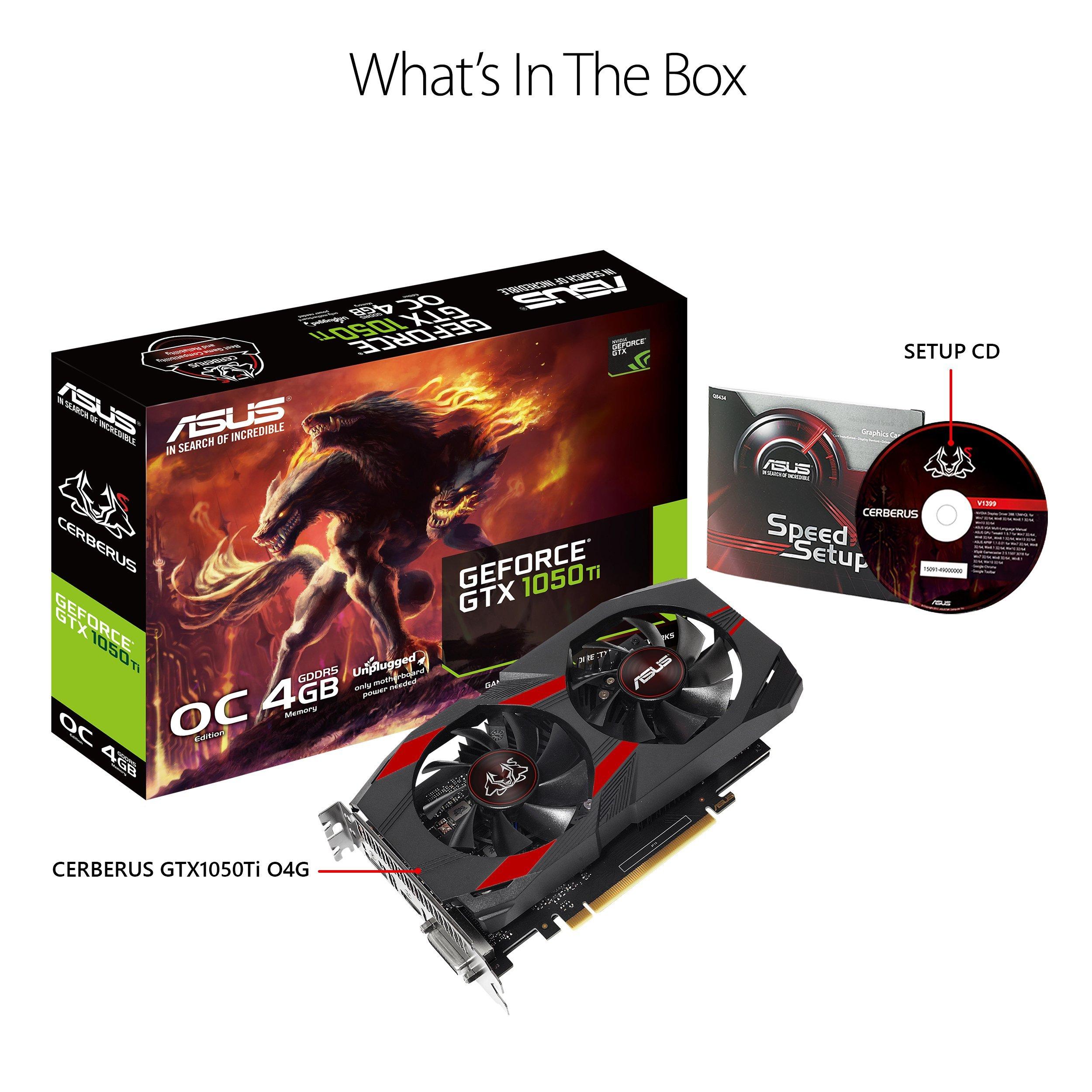 ASUS ASUS Geforce GTX 1050Ti 4GB ROG Strix OC Edition HDMI 2.0 DP 1.4 Gaming Graphics Card (STRIX-GTX1050TI-O4G-GAMING) Graphic Cards (Renewed)