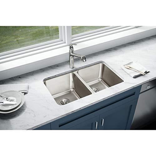 Elkay Elkay Lustertone ELUH311810 Equal Double Bowl Undermount Stainless Steel Kitchen Sink
