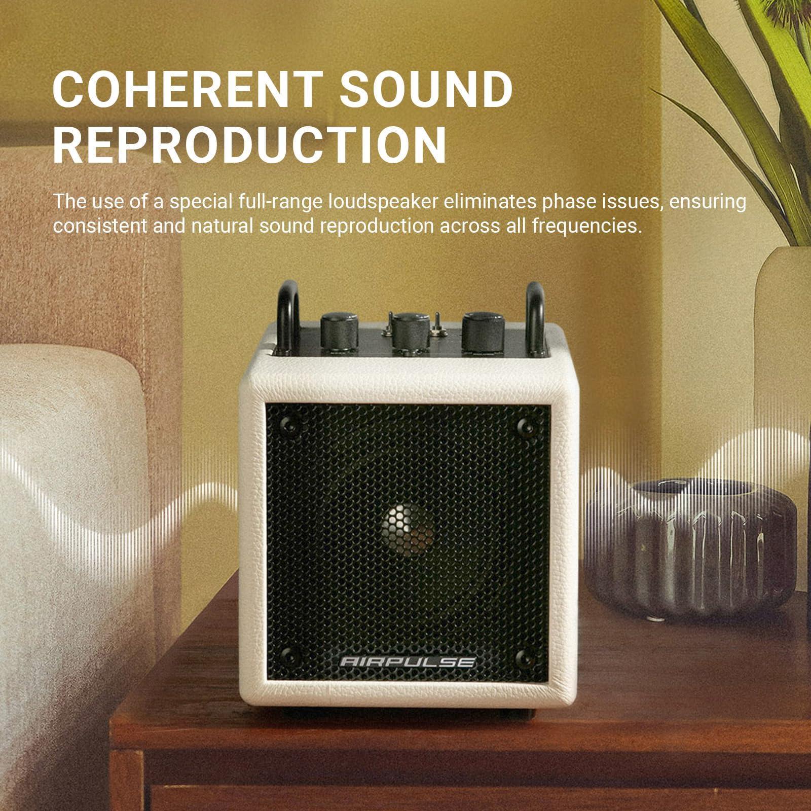 Airpulse AirPulse Wireless Bluetooth Home-use Speaker, Compact Speakers with AUX/LINE Input for Home Office - White