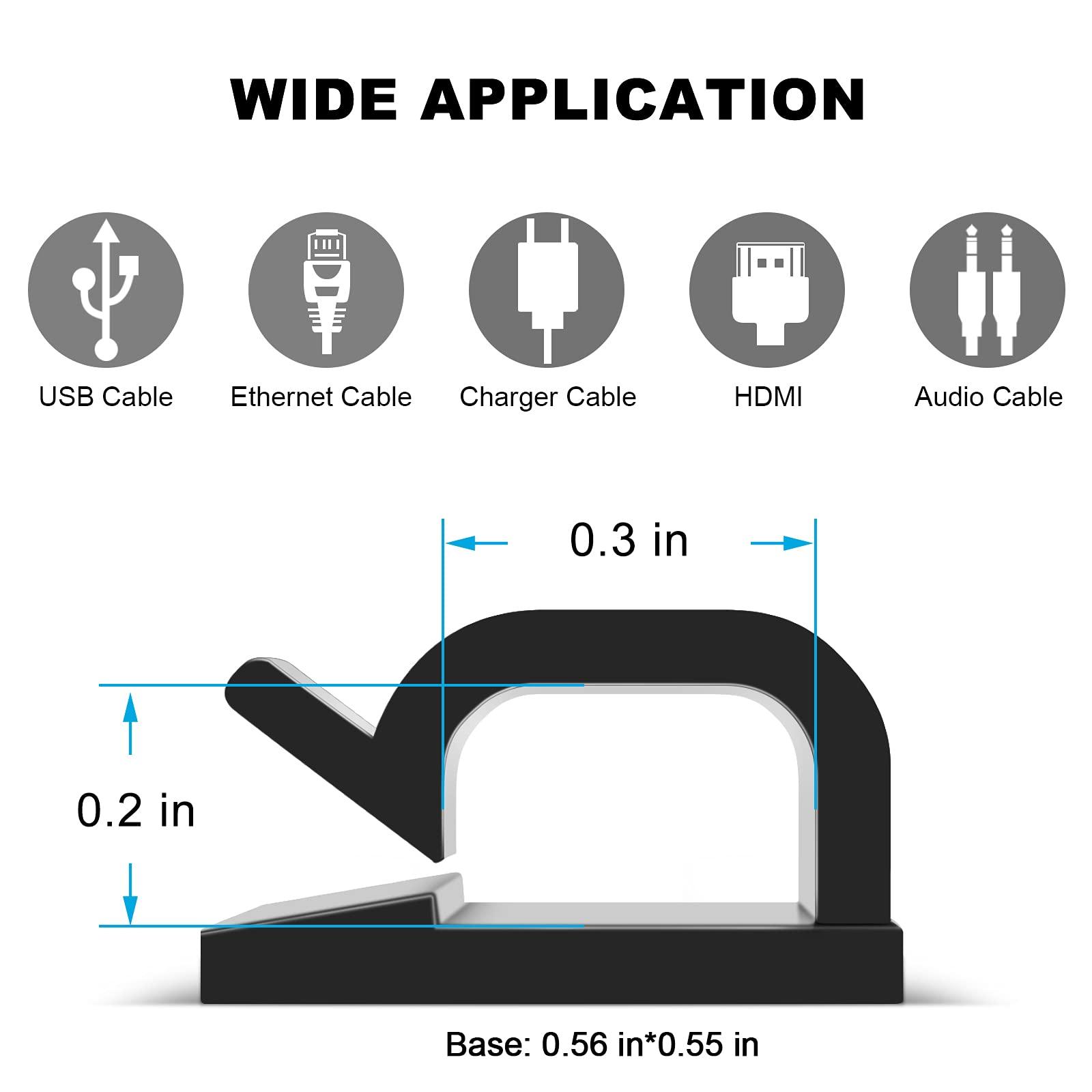 TidyHelper 60 PCS Adhesive Cable Clips, Upgraded Wall Wire Clips for Cable Management, Strong Cord Clips Wire Holders for The Wall, Under Desk, Christmas Lights, Car, Dash Cam, Ethernet, Electric Wires Small